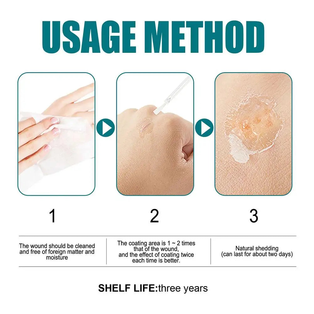 Liquid Band-Aid Waterproof Invisible Bandage Wound Fast Healing Dressing Gel Medical Hemostatic Easy to Apply Evenly Cover Wound
