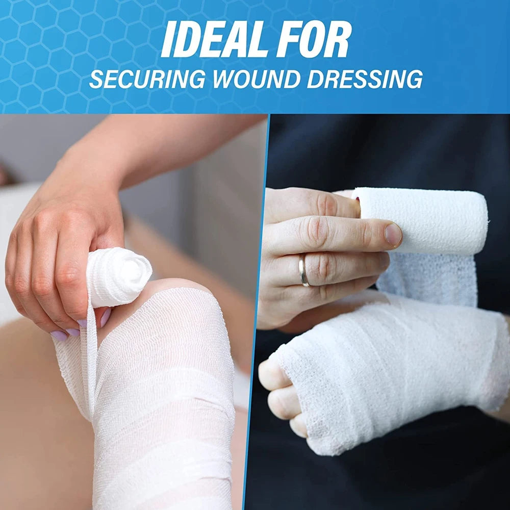 Gauze Bandage Roll with Tape - White Gauze Wrap Breathable Gauze Wrap Used for First Aid Wound Care &  Supplies