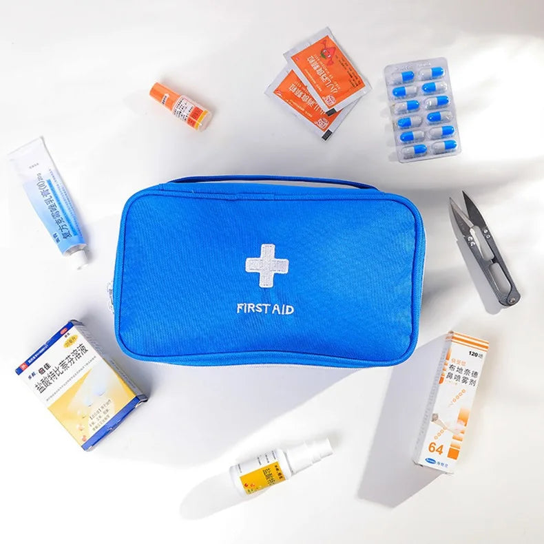 Portable Travel Outdoor First Aid Kit Large Emergency Bag Survival Kit Medical Box Red/Blue/Grey for Home Car Outdoor Camping