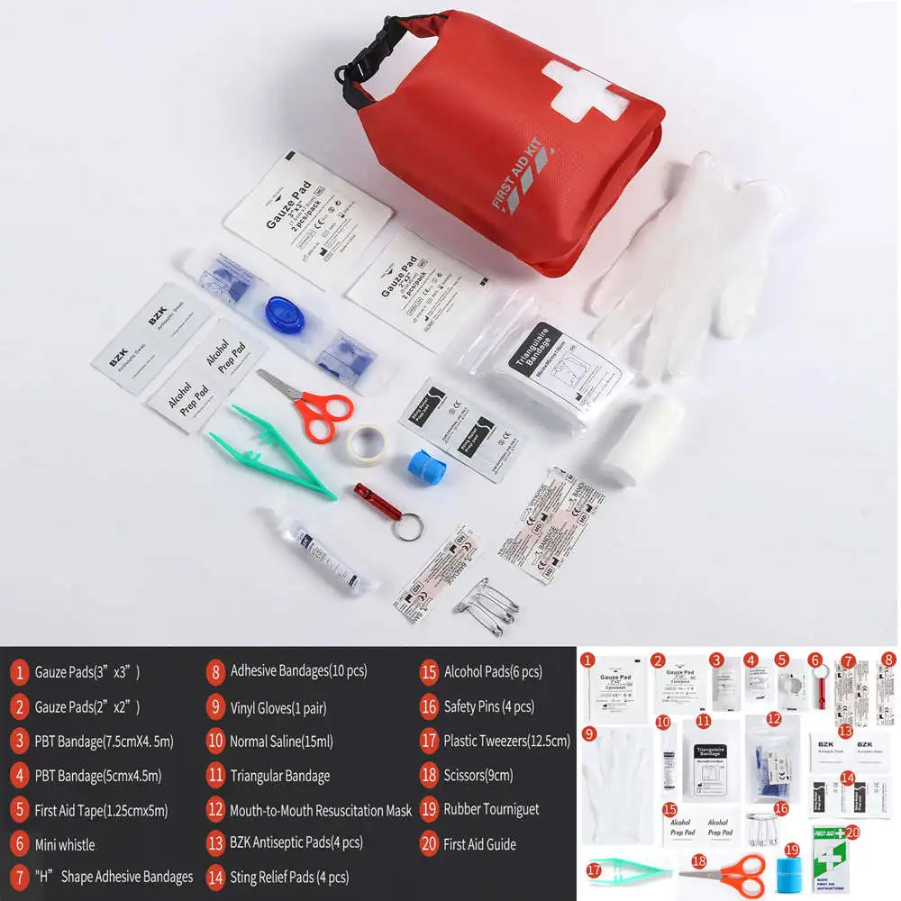 20Pcs First Aid Kit Boat Waterproof Dry Bag Outdoor Multi-functional Home Emergency for camping kayaking First Aid Kit