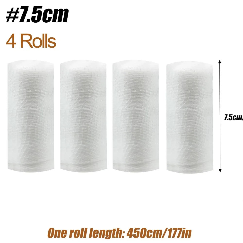 Breathable Gauze Bandage Rolls–4 Rolls- Premium First Aid Supplies for Safe Adventuring–Flexible–Bandage Wrap for Wound Dressing